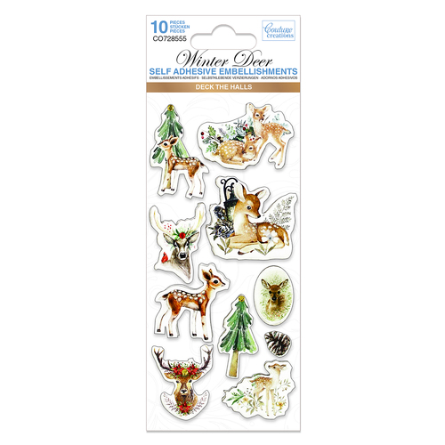 Couture Creations Winter Deer Christmas Embellishment 