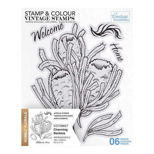 Couture Creations Charming Banksia Stamp & Colour Set