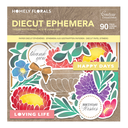 Couture Creations Homely Florals Ephemera Die-Cut Set