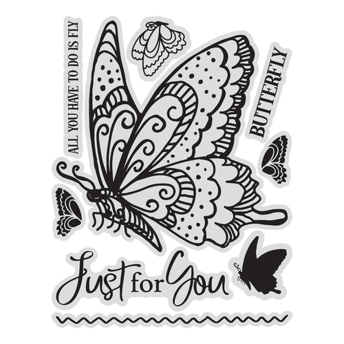 Couture Creations Just for You Butterfly Stamp & Colour Outline Stamps