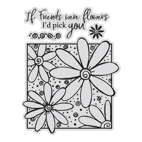 Couture Creations Friends & Flowers Stamp & Colour Outline Stamps