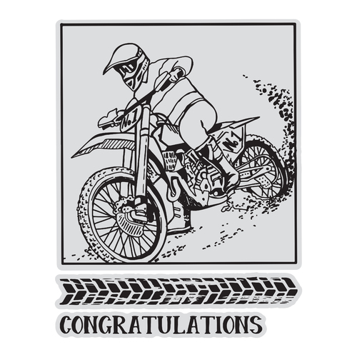 Couture Creations Framed Dirtbike Stamp & Colour Outline Stamps
