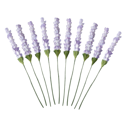 Couture Creations 2-Tone Lilac Mulberry Paper Lavender Stems Paper Flowers
