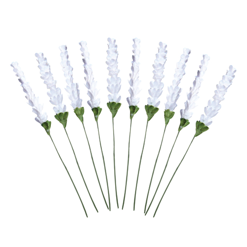Couture Creations White Paper Lavender Stems Paper Flowers