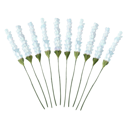 Couture Creations  2-Tone Baby Blue Mulberry Paper Lavender Stems Paper Flowers