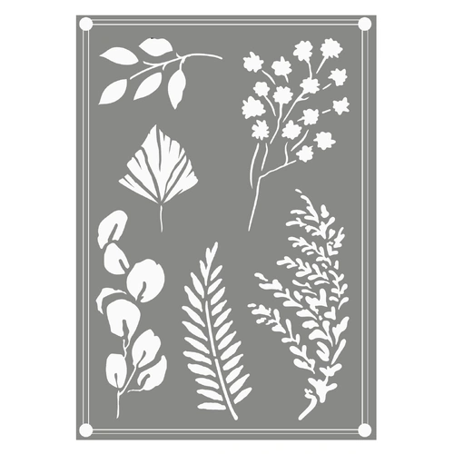 Couture Creations Earthy Delights Mixed Leaves Stencil 1