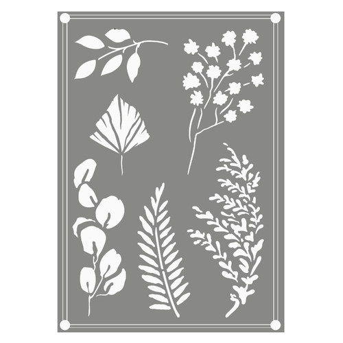 Couture Creations Earthy Delights Mixed Leaves Stencil 2