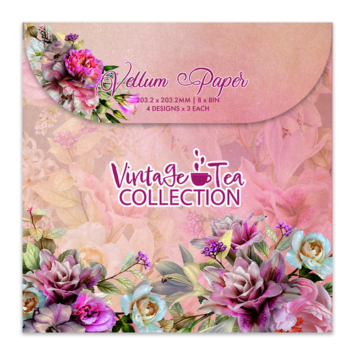 Couture Creations Vintage Tea 8" Vellum Paper Pad