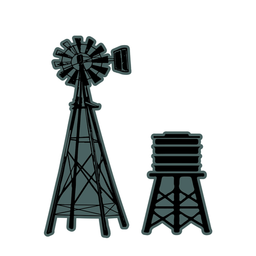 Couture Creations Windmill & Water Tank Stamp