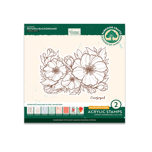 Couture Creations Petunia Background Photopolymer Stamp Set (2pc)