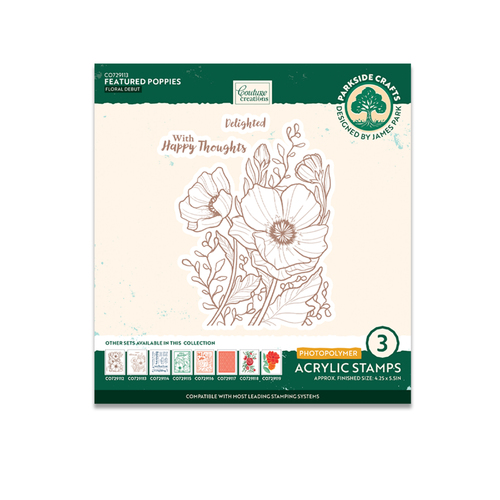 Couture Creations Featured Poppies Photopolymer Stamp Set (3pc)