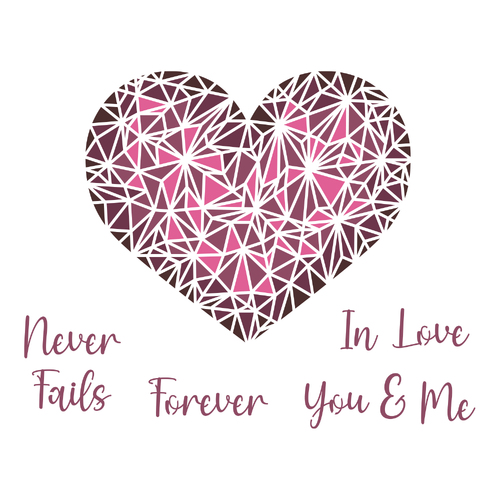 Couture Creations Geometric Heart Stencil Set