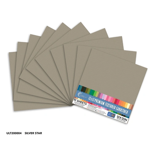 Couture Creations Cardstock - Silver Star 12x12" 10pk