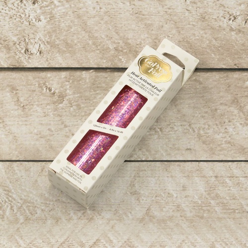 Couture Creations Pink Iridescent Flakes Finish Heat Activated Foil