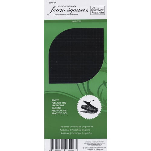 Couture Creations Adhesive 3D Foam Squares Black