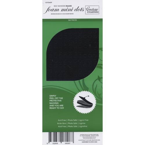 Couture Creations 3D Adhesive Foam Mini Dots Black