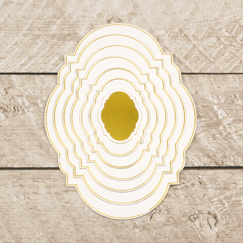 Couture Creations Modern Essentials Cut, Foil and Emboss Nesting Die Inset Oval Frames