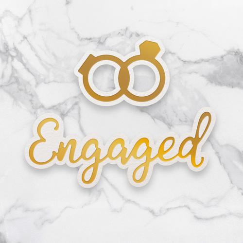 Couture Creations Dazzlia Mini Cut Foil & Emboss Die Engaged Sentiment & Rings