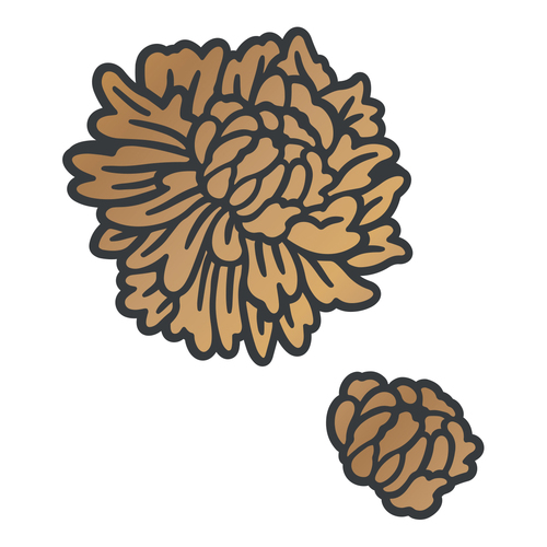 Couture Creations Vintage Flowers Layered Zinnia Carnation Cut & Create Die Set