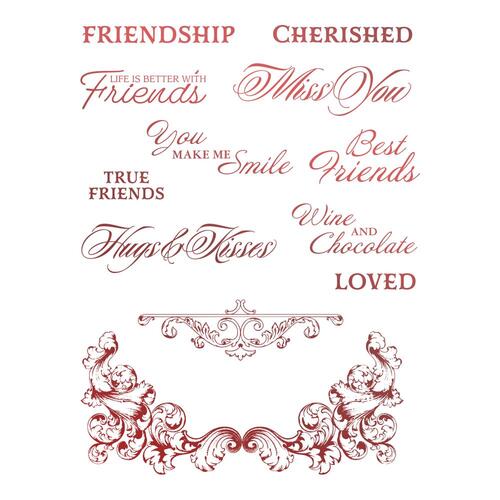 Couture Creations Blooming Friendship Cherished Friends Stamp
