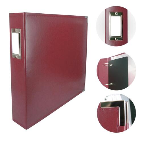 Couture Creations Wine Red Classic Superior Leather D-Ring Album
