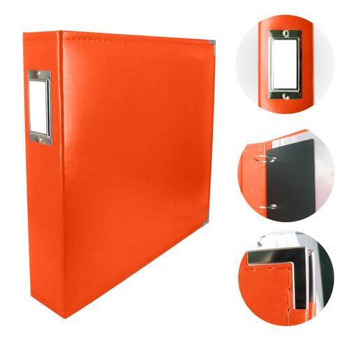 Couture Creations Burnt Orange Classic Superior Leather D-Ring Album