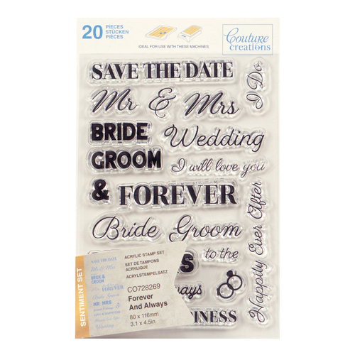 Couture Creations Forever and Always Sentiment Stamp Set