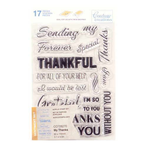 Couture Creations My Thanks Sentiment Stamp Set