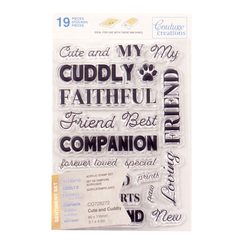Couture Creations Cute and Cuddly Sentiment Stamp Set
