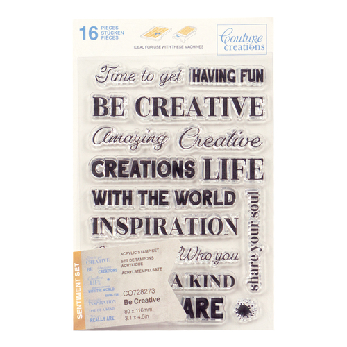 Couture Creations Be Creative Sentiment Stamp Set