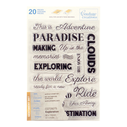 Couture Creations Explorations Sentiment Stamp Set