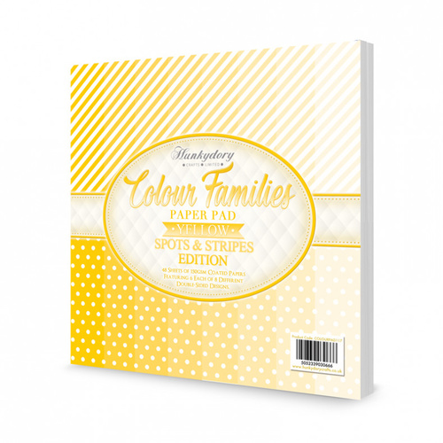 Hunkydory Colour Families Spots & Stripes Paper Pad Yellow