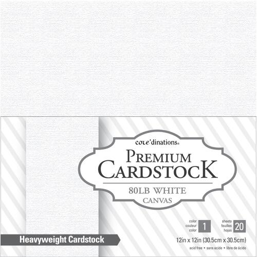 Core'dinations 12" White Canvas Cardstock Value Pack