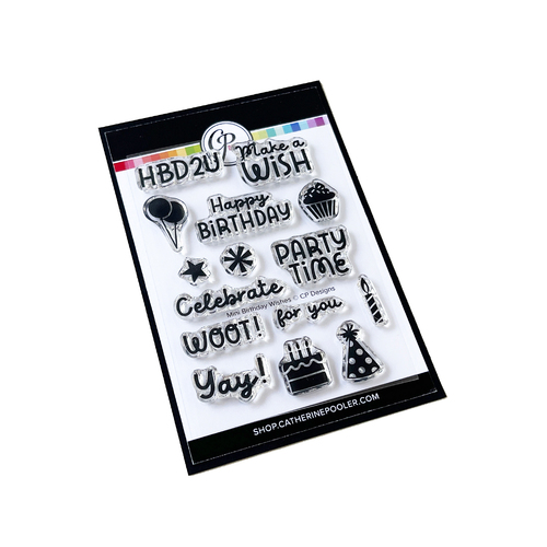 Catherine Pooler Mini Birthday Wishes 3x4 Sentiment Stamp Set