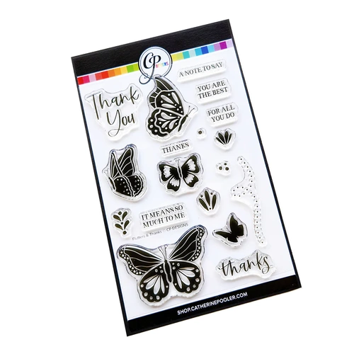 Catherine Pooler Flutters & Thanks Stamp Set
