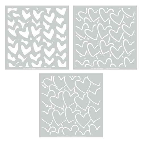 Catherine Pooler Love Stack Layered Stencils (set of 3)