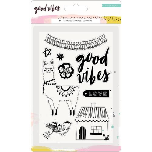 Crate Paper Good Vibes Acrylic Clear Stamps