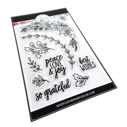 Catherine Pooler Peace Love & Holly Stamp Set