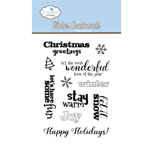 Elizabeth Craft Designs Stamps Winter Sentiments by Joset Designs