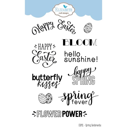 Elizabeth Craft Designs Clear Stamp Spring Sentiments