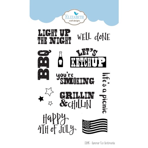 Elizabeth Craft Designs Stamp Summer Fun Sentiments by Joset Design