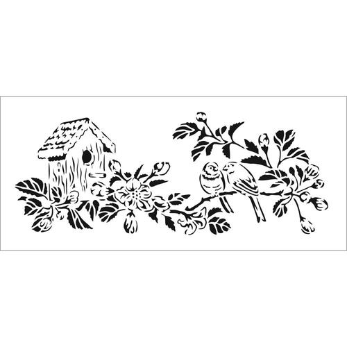 The Crafters Workshop Birdhouse Couple Stencil