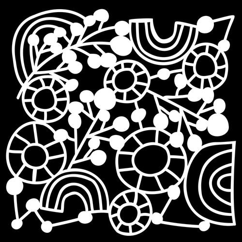 The Crafters Workshop Rainbow Branch Circle Stencil