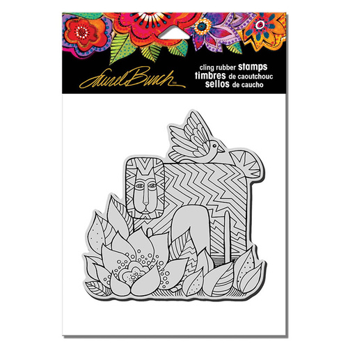 Stampendous Cling Stamp Lion with Bird by Laurel Burch