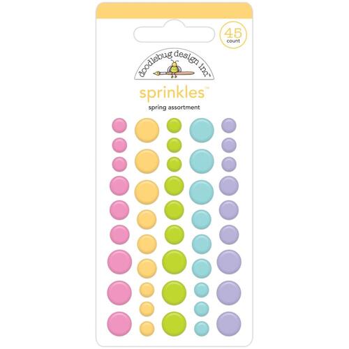 Doodlebug Spring Assortment Sprinkles Adhesive Enamel Shapes