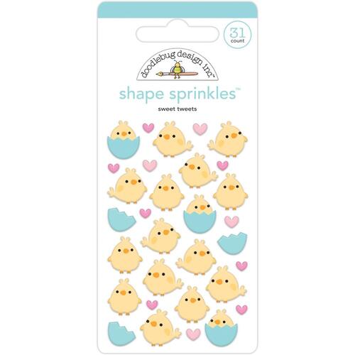 Doodlebug Sweet Tweets Sprinkles Adhesive Enamel Shapes