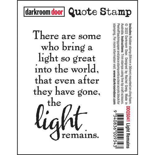 Darkroom Door Light Remains Quote Stamp