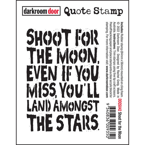Darkroom Door Shoot for the Moon Quote Stamp