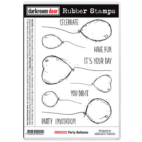Darkroom Door Party Balloons Rubber Stamp Set