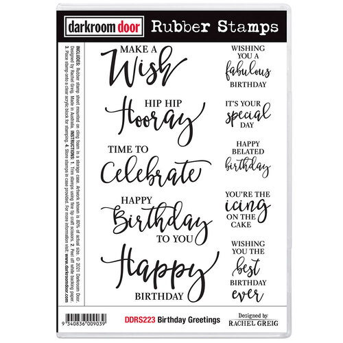 Darkroom Door Birthday Greetings Rubber Stamp Set